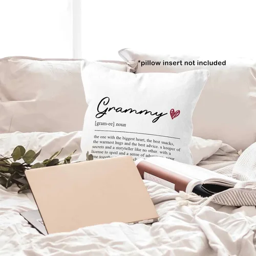 Vista 4 de Funda de almohada con definición de Grammy de 18 x 18 pulgadas, funda de almohada de cumpleaños para abuela, decoración cuadrada para el hogar