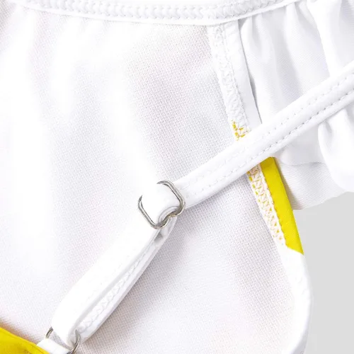 Vista 9 de IFFEI Traje de baño de una pieza a juego para la familia, traje de baño a rayas ahuecado monokini Mommy and Me Beachwear