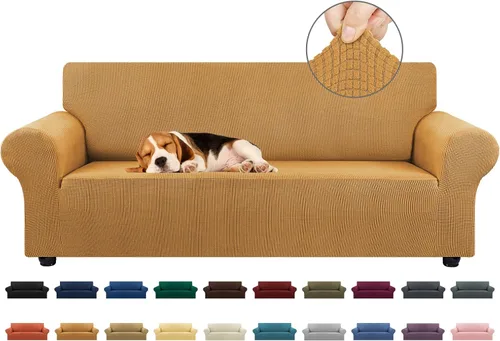 Vista 79 de KEKUOU Funda elástica para sofá biplaza, funda de sofá para sofá de 2 cojines (55-78 pulgadas), protector de muebles con parte inferior elástica