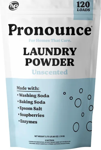 Vista 9 de Pronounce Alternativa de detergente para ropa en polvo, ingredientes más limpios. Más seguro para pieles sensibles. Lucha contra manchas y olores.