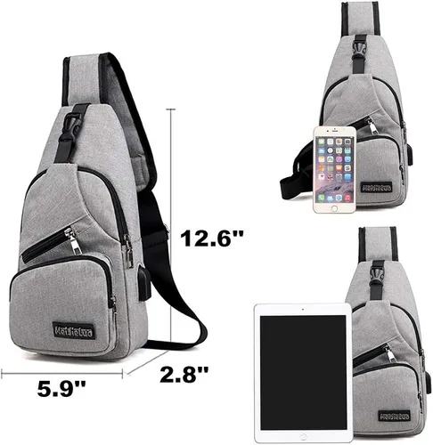 Vista 6 de Peicees Mochila de hombro con puerto de carga USB