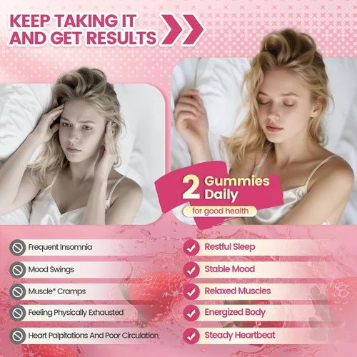 Vista 6 de Complejo de magnesio 14 en 1 para mujeres y hombres, 2600 mg por porción, gomitas de sabor fresa con glicinato de magnesio, CoQ10, vitamina D3 K2