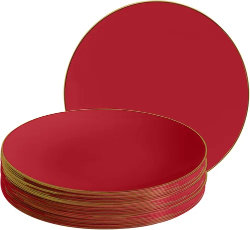 Vista 77 de LUXE PARTY NYC - Juego de 30 platos de plástico para vajilla Desechables 7.5 pulgadas Plato de ensalada Aperitivo Postre Artículos