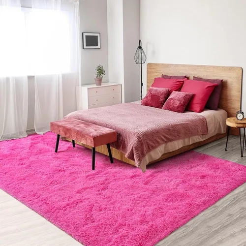 Vista 96 de Softlife Alfombra naranja para dormitorio, alfombra de felpa esponjosa para sala de estar para niñas, alfombra lanuda para niños, alfombra suave