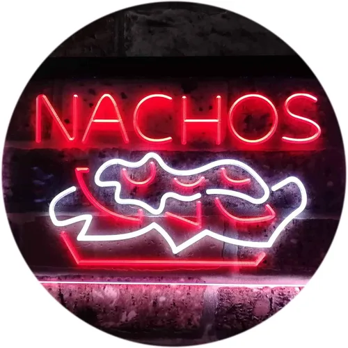Vista 15 de ADVPRO Nachos Café - Letrero de neón LED de doble color, azul y rojo, 16 x 12 pulgadas, st6s43-i0314-Br