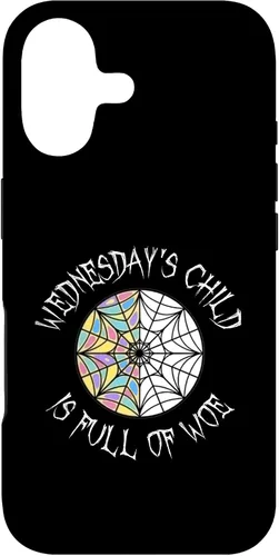 Vista 32 de Wednesday's Child Full of Woe - Carcasa redonda para iPhone 16