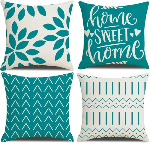 Vista 9 de Juego de 4 fundas de almohada cuadradas de 20 x 20 pulgadas, fundas de almohada cuadradas de 20 x 20 pulgadas, fundas de almohada bohemias y Negro