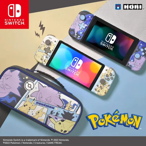 Vista 6 de HORI Nintendo Switch Split Pad Compact Gengar - Ergonomic Controller for Handheld Mode - Officially Licensed by Nintendo Pokémon