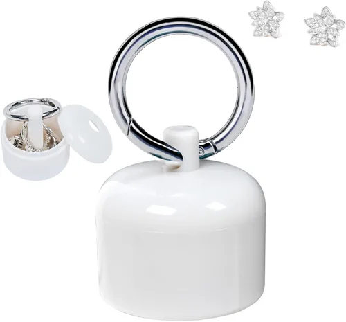 Vista 4 de Soporte de joyería de viaje, llavero portátil para anillos, caja de almacenamiento de joyas deportivas, estuche de joyería de viaje, contenedor