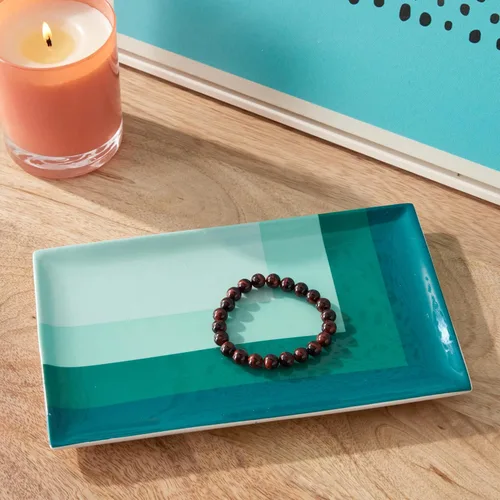 Vista 4 de Pulsera de piedra de ojo de tigre rojo natural