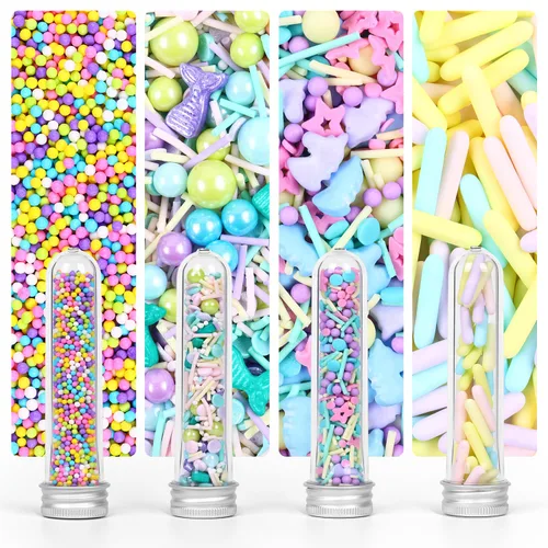 Vista 16 de Gránulos oculares para decoración de pasteles, chispas de perlas negras y rojas con murciélagos negros y dulces de globo ocular, perfectos