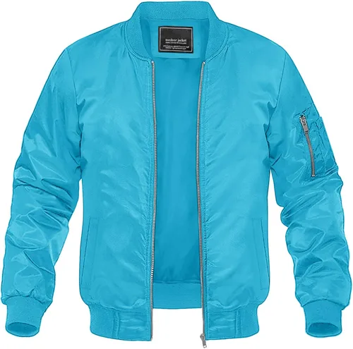 Vista 10 de MAGNIVIT - Chaqueta bomber ligera para hombre, cortavientos, casual, para primavera y otoño, para exteriores