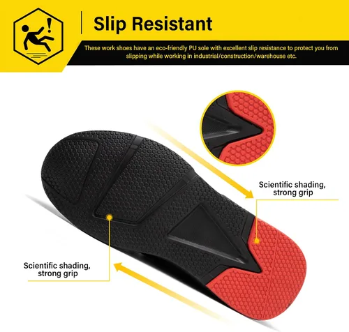 Vista 5 de ulogu Zapatos de punta de acero impermeables para hombres y mujeres, ligeros, cómodos, a prueba de pinchazos, seguridad para el trabajo