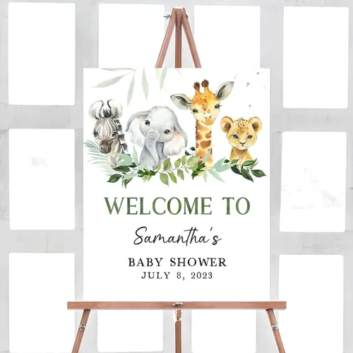 Vista 15 de Baby Shower Signs, Baby Shower Welcome Sign, Girl Woodland Baby Shower Welcome Sign, Pink Floral Woodland Baby Shower Welcome Sign, Welcome to Baby