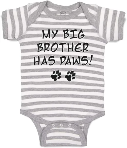 Vista 22 de Baby Bodysuit My Big Brother Has Paws Dog Lover Pet Boy & Girl Baby Clothes Solo un diseño blanco