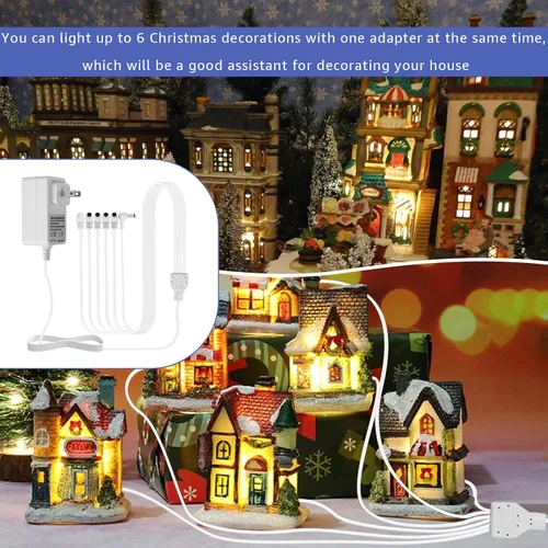 Vista 7 de Adaptador de corriente AC/DC 4.5V compatible con accesorio iluminado Lemax 94564 84428 74707 44242 94565 94566 94527 para decoración de edificios