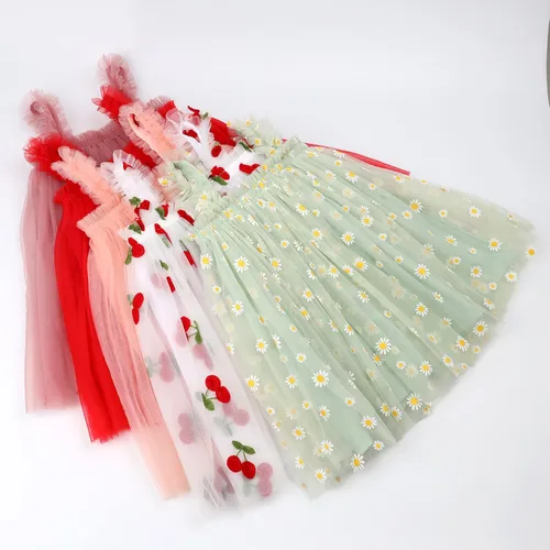 Vista 6 de HOOLCHEAN Vestido sin tirantes de tul esponjoso para bebés y niñas pequeñas