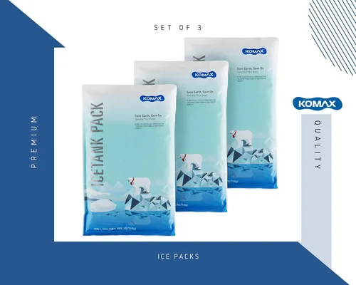 Vista 2 de Komax Bolsas de hielo grandes reutilizables para enfriadores – 12 a 15 horas de paquete de hielo de gel frío para juego de refrigerador – Paquetes