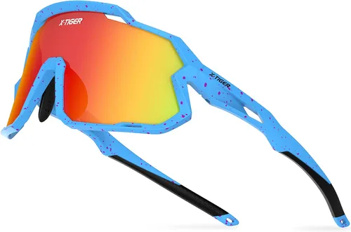 Vista 23 de X-TIGER Gafas de sol polarizadas para niños y niñas, lentes de sol de béisbol polarizadas para niños de 8 a 14 años, UV400, gafas de ciclismo