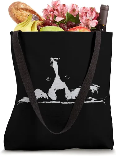 Vista 4 de Border Collie Stare - Bolso de mano con diseño minimalista blanco, Blanco