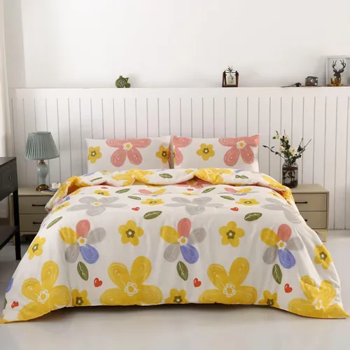 Vista 11 de SDIII - Juego de edredón de 3 piezas, tamaño twin, floral azul, de microfibra suave y ligera, edredón floral azul, juego de ropa de cama vintage