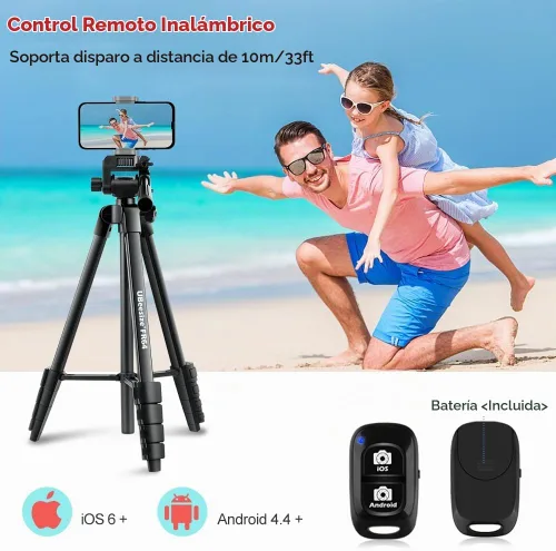 Vista 6 de UBeesize Trípode para iPad de 64 pulgadas para iPhone y cámara con control