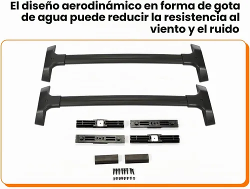 Vista 5 de ECOTRIC - Barras transversales de techo de aluminio compatibles con portaequipajes de techo superior Chevy Traverse 2009-2017 (1 par). Los canales