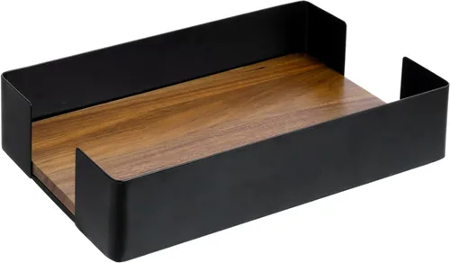 Vista 14 de MyGift Toallas de papel de triple pliegue, moderno soporte de toalla de mano de alambre de metal en acabado en tono latón, encimera de baño