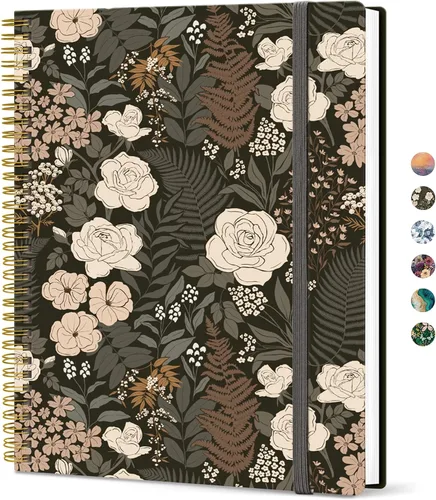 Vista 11 de Taja Diario Grande con Líneas en Espiral para Mujeres, Cuadernos de 8.5" x 11" para Trabajo con Rayado Universitario, Cuadernos A4 Estéticos Bonitos