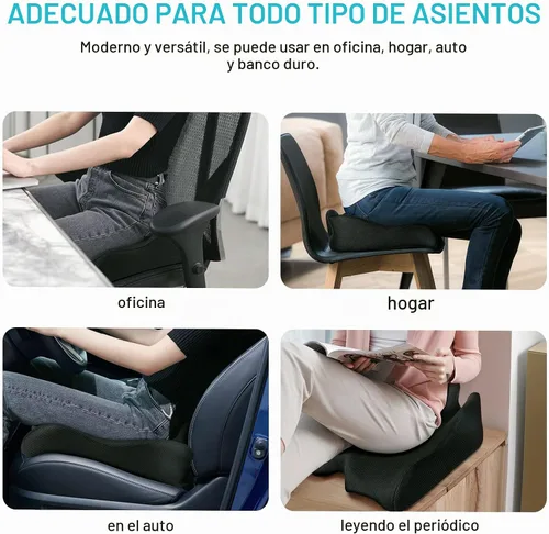 Vista 6 de Benazcap - Cojín de asiento con memoria estándar, alivio del dolor de ciática, color negro