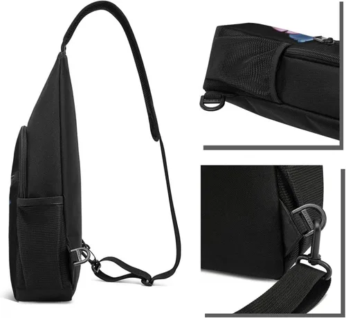 Vista 2 de Bolsa cruzada para el pecho para deportes al aire libre, mochila de viaje, senderismo, para mujeres y hombres, Cartoon, 7.5"X 3.25"X 15.25