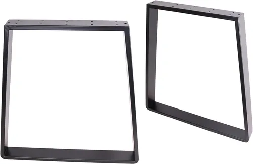 Vista 2 de Patas de mesa de acero resistente en forma de trapezoidal, 2 x 28 pulgadas, comedor, oficina, escritorio de computadora, cocina industrial