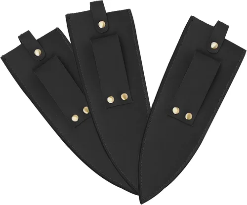 Vista 5 de Qchengsan Funda de cuero de vaca para cuchillos, protector de cuchillo de chef de 8 pulgadas, funda universal resistente para cuchillos o mangas