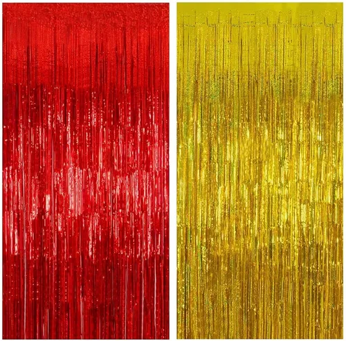 Vista 14 de MORANTI Cortinas de flecos de papel de oropel metálico iridiscente negro brillante de 3.28 pies x 6.56 pies para decoración de fiestas, fotos, telón