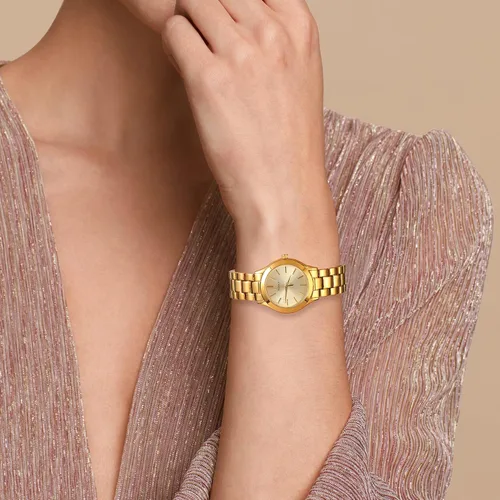 Vista 6 de BUREI Reloj de negocios para mujer con fecha de día, movimiento de cuarzo analógico, pulsera de acero inoxidable de oro plateado, reloj de moda