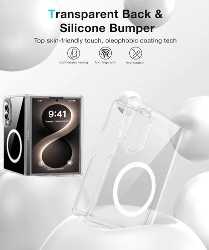 Vista 2 de Funda para Samsung Galaxy 8 Fold Z compatible con MagSafe, transparente
