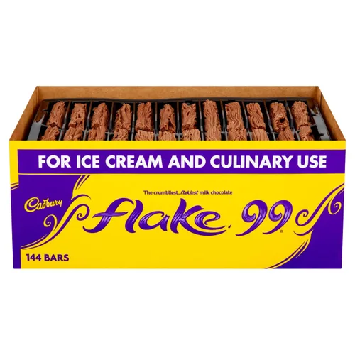 Vista 2 de Cadbury Flake 99 para helados y uso culinario. 1 caja de 144 barras.