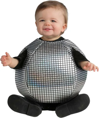 Vista 4 de Disfraz de bola de discoteca infantil, Plateado