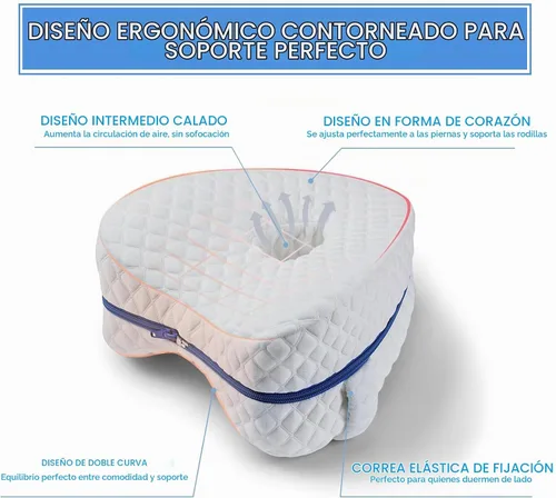Vista 3 de BEAUTRIP Almohada de rodilla para dormir de lado, almohadón de espuma viscoelástica con contorno de cuña, cojín de apoyo con funda lavable
