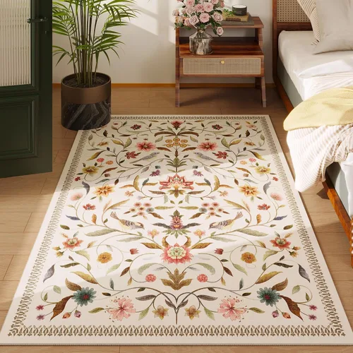 Vista 42 de Alfombra de entrada vintage con medallón floral de 2 x 3 pulgadas, lavable a máquina, alfombra de entrada de pelo bajo, suave, pequeña, alfombra