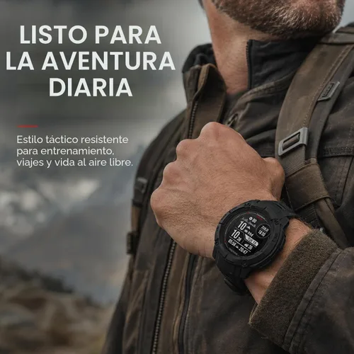 Vista 7 de Garmin Instinct 2X Solar - Edición táctica, carga solar, reloj inteligente GPS resistente, linterna integrada, calculadora de balística, paquete