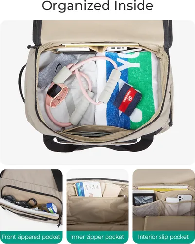 Vista 3 de BAGSMART Mochila de gimnasio para hombres, deportes y viajes de fin de semana, bolsa de viaje convertible 4 en 1 con compartimento para zapatos