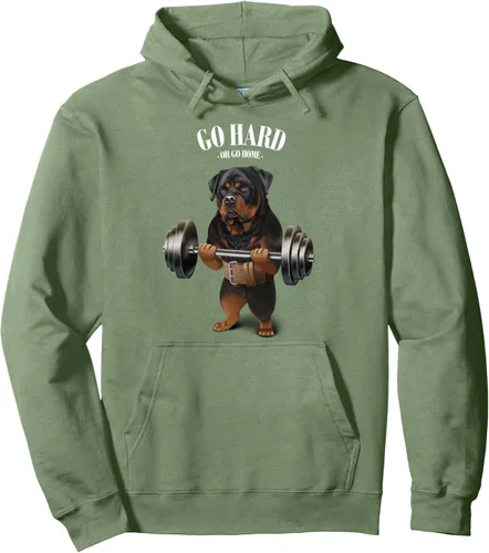 Vista 7 de Rottweiler - Sudadera con capucha para levantamiento de pesas y gimnasio, Negro, S