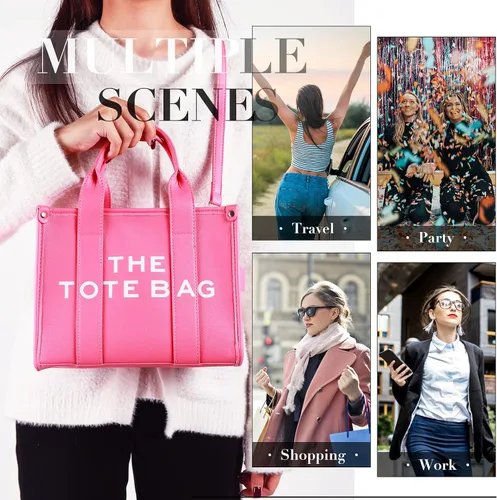 Vista 7 de Bolso de mano para mujer, bolso de mano de cuero a la moda, pequeño bolso cruzado personalizado con asa superior para el trabajo y viajes