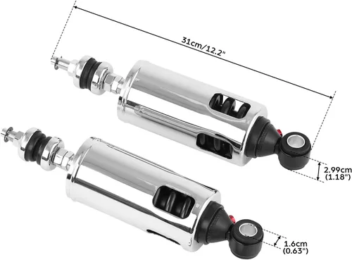 Vista 5 de Amortiguadores traseros de suspensión resistentes aptos para modelos Harley Davidson Softail 2000-2017