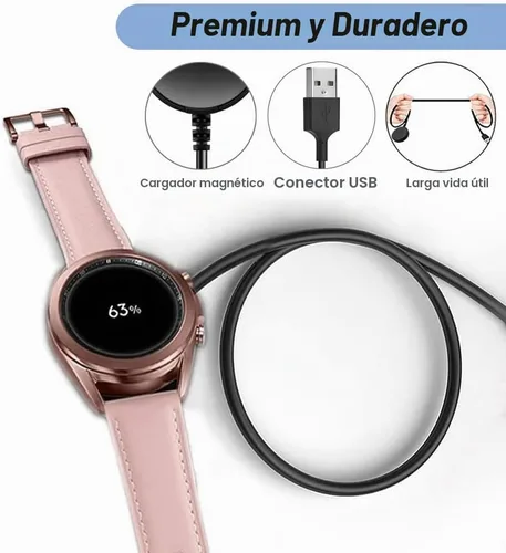Vista 4 de Cargador para Samsung Galaxy Watch 7 Ultra/6/5/4/3/Active 2/Active, cable de carga de repuesto para Samsung Galaxy Watch (3.3 pies/3.3 ft)