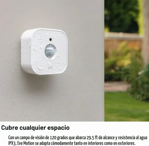 Vista 6 de Eve Motion (Matter) Paquete de 3 – Sensor Inteligente de Movimiento y Luz, IPX3, Activación Automática de Dispositivos, A Prueba del Futuro