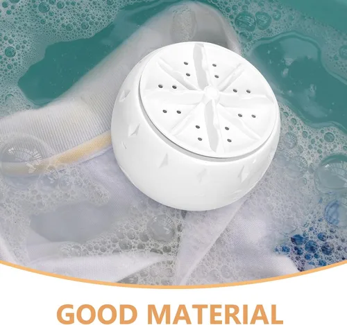 Vista 3 de SEWACC Lavadora de mini turbina USB alimentada por USB, lavadora ultrasónica portátil para casa rodante, viajes, universidad, apartamento, lavado