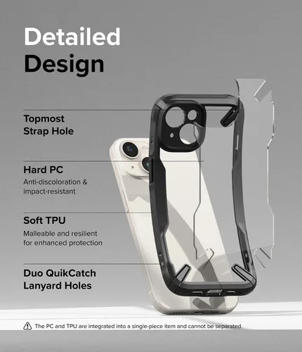 Vista 7 de Ringke Fusion-X [recortes precisos para lentes de cámara] compatible con iPhone 15 Plus, parachoques aumentado, parte trasera dura, resistente, Negro