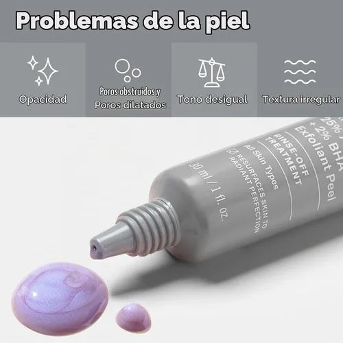 Vista 3 de Paula's Choice Skin Perfecting 25% AHA + 2% BHA Exfoliante Peel, sin fragancia y sin parabenos, 1 onza